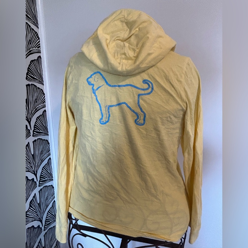 The Black Dog kids Long sleeve hooded T shirt - size Large - Yellow -classic fit